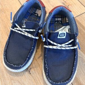 Hey Dude Kids Moccasins in Navy and Red
